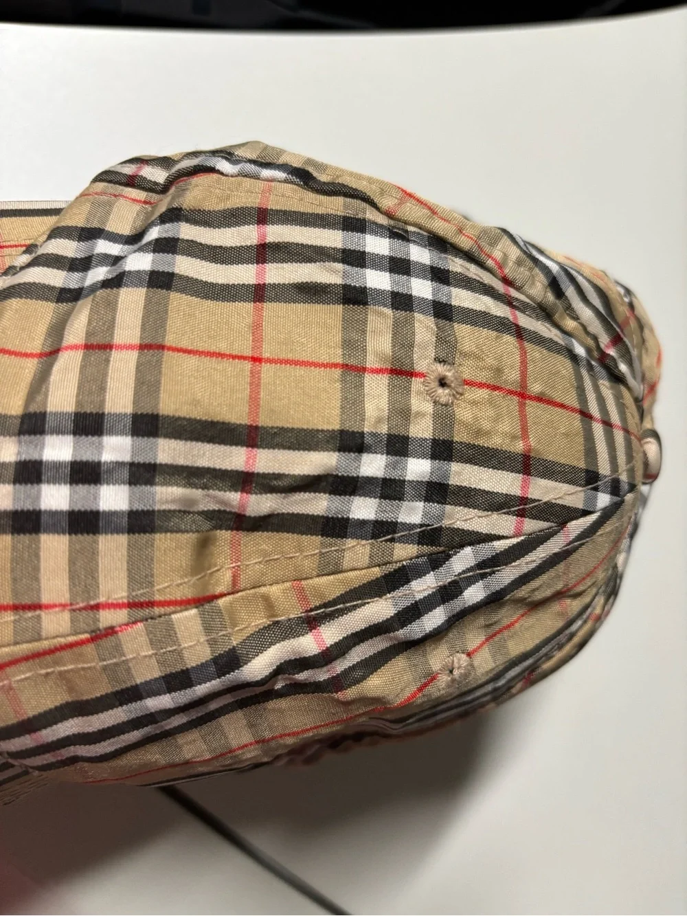 Burberry Vintage Check Baseball Cap in Beige, Black, White, Red